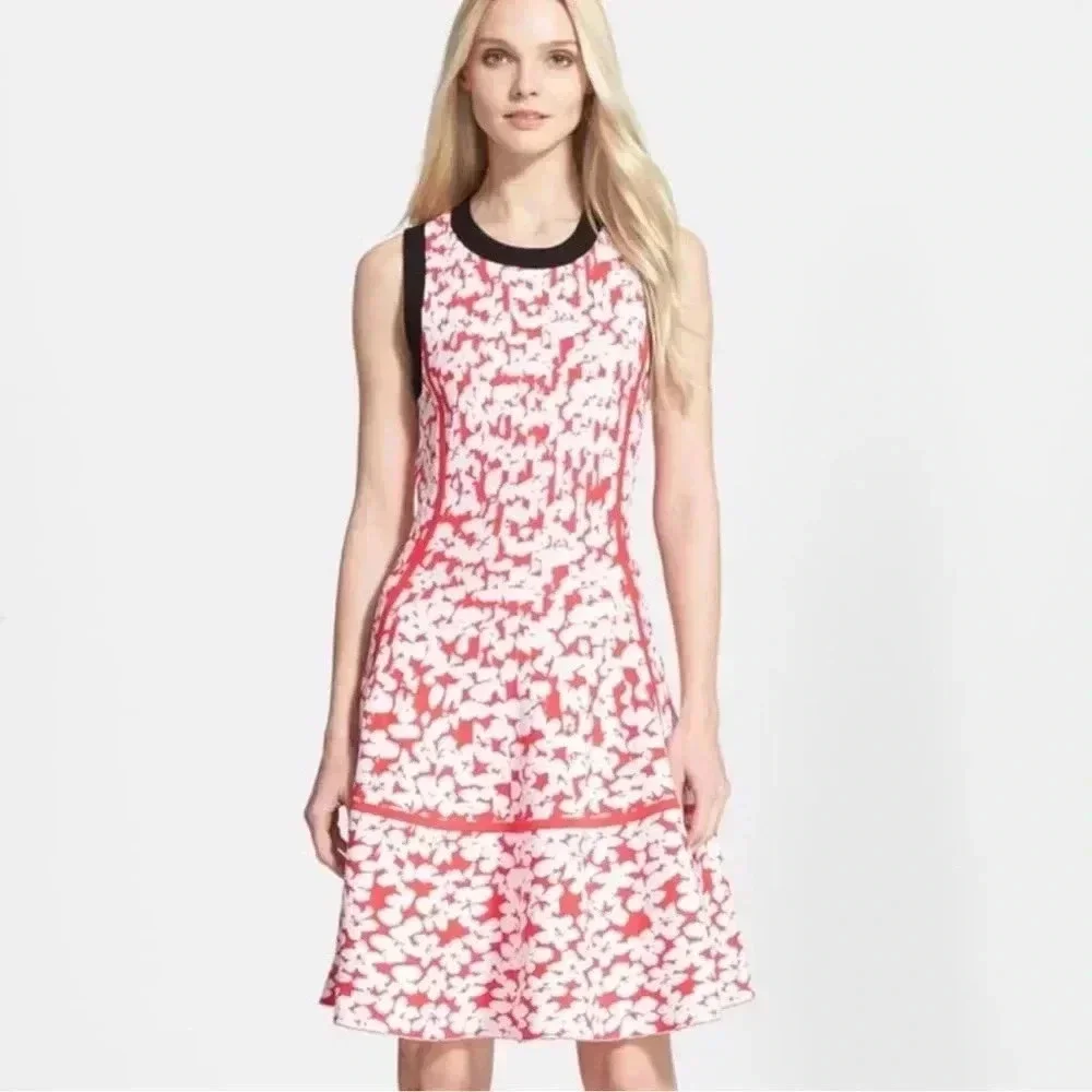 Kate Spade Floral Jacquard Knit Dress in Dive Right In Geranium Womens L